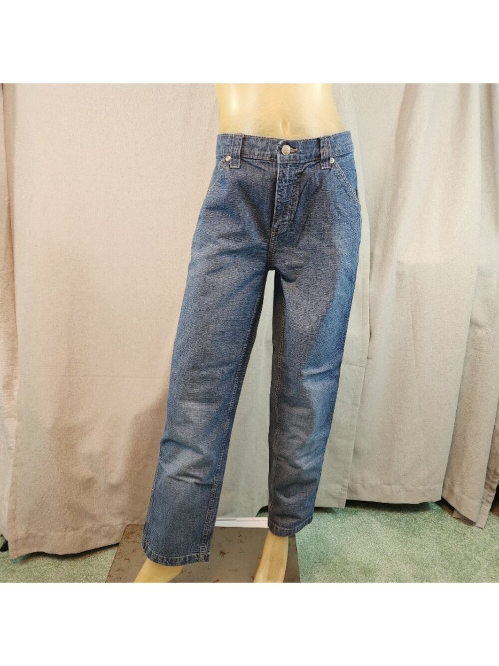 Sonoma Jeans Petite 8 8P Blue Denim Blue Med Wash Straight Leg Womens USED